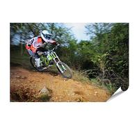 islandburner Poster XXL - Aventure de cyclistes dans la forêt - Downhill Action - Impression photo de qualité supérieure