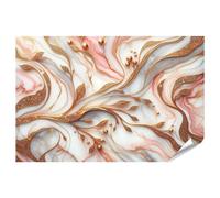 islandburner Poster XXL élégant en marbre rose et blanc avec veines dorées, impression photo de qualité supérieure