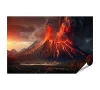 islandburner Poster XXL en cascade de lave fondue versant le ciel, le feu, la fumée pour créer des volcaniques de qualité supérieure