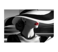 islandburner Poster XXL - Femme élégante en noir et blanc avec lèvres rouges - Pour chambre à coucher - Boutique de mode soucieuse de la mode - Impression photo de qualité supérieure