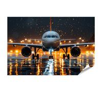 islandburner Poster XXL - Groäes - Avion de passagers - Prêt à partir de l'aéroport - Train d'atterrissage - Salon d'aéroport