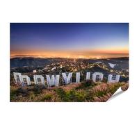 islandburner Poster XXL Hollywood au coucher du soleil dans le paysage californien - Images de qualité supérieure - 130 x 90 cm