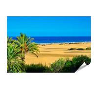 islandburner Poster XXL - Motif plages de palmiers et dunes sur l'horizon de la mer bleu - 130 x 90 cm