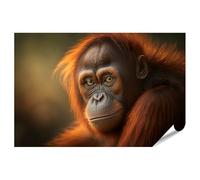 islandburner Poster XXL Orang Utan dans la forêt Portrait Lumière chaude Photos de qualité supérieure