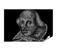 islandburner Poster XXL Silhouette noire avec fragments de texte blancs Shakespeare Premium Photographie photo