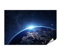islandburner Poster XXL - Vue sur la terre depuis l'espace la nuit avec des villes lumineuses - 90 x 60 cm