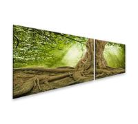 islandburner Prime Image sur toile Arbre majestueux dans la forêt avec rayons de soleil en arrière-plan Images murales Poster