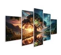 islandburner Prime Image sur toile Arbre majestueux paysage mystique Grand format Centre Images Tableaux muraux Poster
