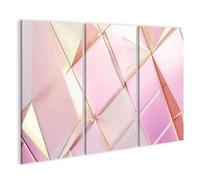 islandburner Prime Image sur toile Art géométrique rose avec accents dorés sur surface en verre Images murales Poster