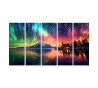 islandburner Prime Image sur toile avec aurores boréales sur un lac dans un paysage d'hiver