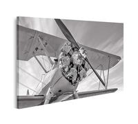 islandburner Prime Image sur toile biplan avion hélice ciel noir et blanc images murales poster