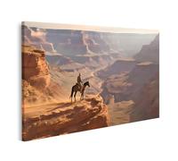 islandburner Prime Image sur toile Cavalier sur le bord du canyon au crépuscule Images murales Poster