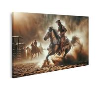 islandburner Prime Image sur toile Cavalier sur l'hippodrome poussiéreux dans le Far West Scénario Images murales Poster