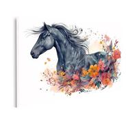 islandburner Prime Image sur toile Cheval Peinture Fleurs Œuvre d'art Couleurs Joie Beauté Images Tableaux Muraux Poster
