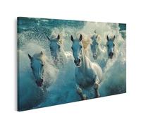 islandburner Prime Image sur toile Chevaux dans l'eau sauvage vue frontale violence naturelle océan beauté images images murales poster