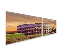 islandburner Prime Image sur toile Coucher de soleil sur le Colisée Rome Italie Architecture Miracle Images murales Poster