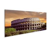 islandburner Prime Image sur toile Coucher de soleil sur le Colisée Rome Italie Architecture Miracle Images murales Poster