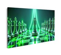 islandburner Prime Image sur toile Cyberpunk Tableau d'échecs dans une lumière verte néon Images murales Poster