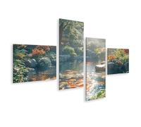 islandburner Prime Image sur toile Étang japonais Koi au printemps inondé de soleil Images murales Poster