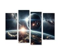islandburner Prime Image sur toile étoiles et planètes dans la danse éternelle de l'univers - Toile 130 x 80 cm - 4 pièces