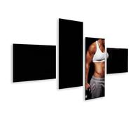 islandburner Prime Image sur toile Femme forte avec kettlebell dans le studio fitness entraînement - Toile 150 x 80 cm - 4 pièces