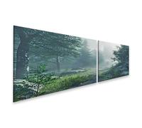 islandburner Prime Image sur toile Forêt brumeuse le matin Promenade Images murales Poster