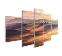 islandburner Prime Image sur toile Lever de soleil Au-dessus du paysage de montagne brumeux Images murales Poster