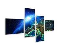 islandburner Prime Image sur toile Lever de soleil Europe Terre Vue spatiale Carte du monde Fond Images murales Poster
