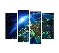 islandburner Prime Image sur toile Lever de soleil Europe Terre Vue spatiale Carte du monde Fond Images murales Poster