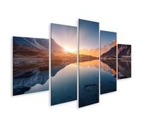 islandburner Prime Image sur toile Lever de soleil Lac de montagne Réflexion Lumière du matin Merveilles naturelles Images murales Poster