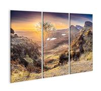 islandburner Prime Image sur toile Lever de soleil sur la vallée de montagne avec arbre solitaire Images murales Poster
