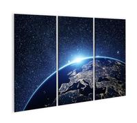islandburner Prime Image sur toile Lever de soleil sur l'Europe et les villes lumineuses de la Terre Images murales Poster