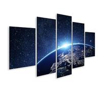islandburner Prime Image sur toile Lever de soleil sur l'Europe et les villes lumineuses de la Terre Images murales Poster