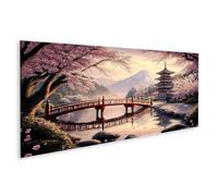 islandburner Prime Image sur toile Matin de printemps idyllique au Japon avec fleurs de cerisier pour salon, amoureux de la nature, spa, images murales