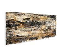 islandburner Prime Image sur toile Motif bois patiné avec nœuds et approches de branches - Toile 120 x 40 cm - Panorama
