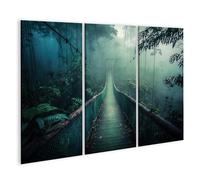 islandburner Prime Image sur toile Motif chemin de brouillard mystique dans la forêt profonde pleine de mystères et de magie