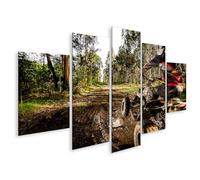 islandburner Prime Image sur toile Motif motocycliste dans la forêt
