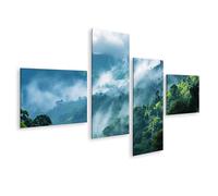 islandburner Prime Image sur toile Motif nébuleuse mystique sur la forêt tropicale verte dans les montagnes
