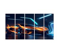 islandburner Prime Image sur toile Motif oranges dans une salle d'exposition futuriste