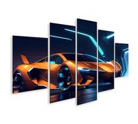 islandburner Prime Image sur toile Motif oranges dans une salle d'exposition futuriste