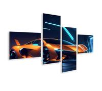 islandburner Prime Image sur toile Motif oranges dans une salle d'exposition futuriste