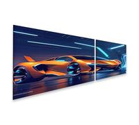 islandburner Prime Image sur toile Motif oranges dans une salle d'exposition futuriste