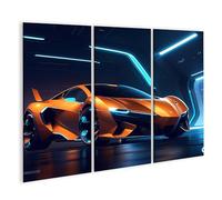 islandburner Prime Image sur toile Motif oranges dans une salle d'exposition futuriste