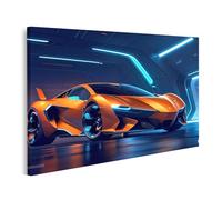 islandburner Prime Image sur toile Motif oranges dans une salle d'exposition futuriste