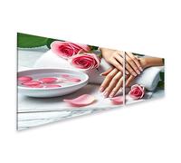 islandburner Prime Image sur toile Motif pétales de rose Bien-être Manucure Soin des mains Relaxation Beauté Images murales Poster