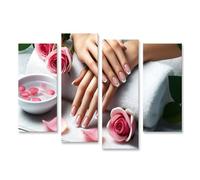 islandburner Prime Image sur toile Motif pétales de rose Bien-être Manucure Soin des mains Relaxation Beauté Images murales Poster