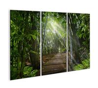 islandburner Prime Image sur toile Motif rayons de soleil dans la forêt de bambous