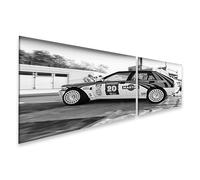 islandburner Prime Image sur toile Motif voiture de rallye en noir et blanc sur parking scène images murales poster