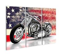 islandburner Prime Image sur toile Moto Avant Drapeau Américain Œuvre d'art Photos murales Poster