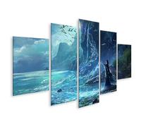 islandburner Prime Image sur toile Mystique Magie de l'eau dans la forêt enchantée au clair de lune Images murales Poster